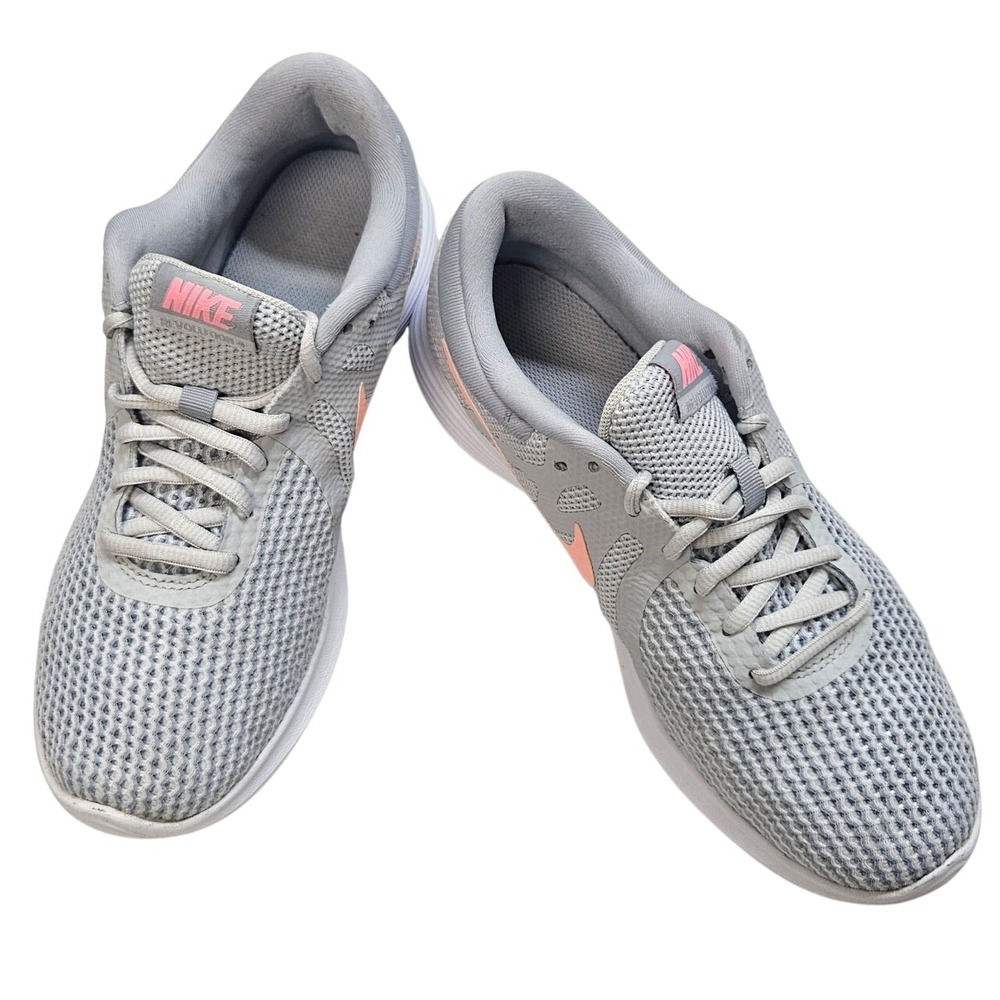 Nike Revolution 4 Pure Platinum‎ Sunset Women's Running Shoes Gray Pink Size 8.5 - Picture 3 of 12